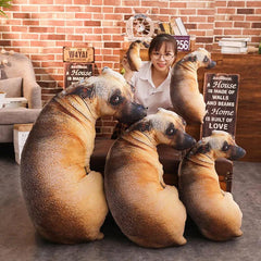 3D Dog Printed Throw Pillow: Lifelike Animal Lover's Cushion - Perfect Home Decor