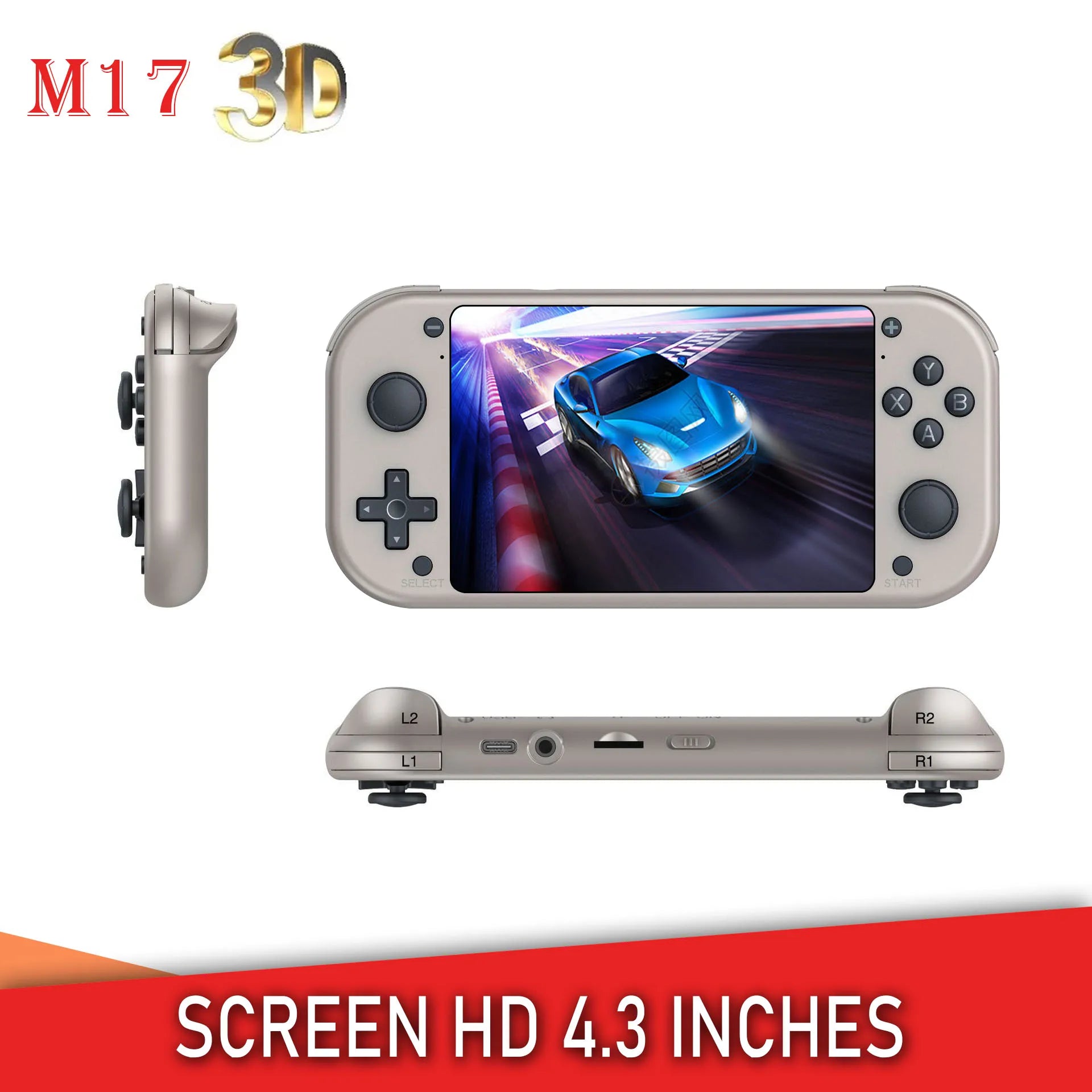 M17 Handheld console Console 4.3 inch LCD screen  Retro Portable Video Game 20000 + Built-in 25 Simulator Video Player