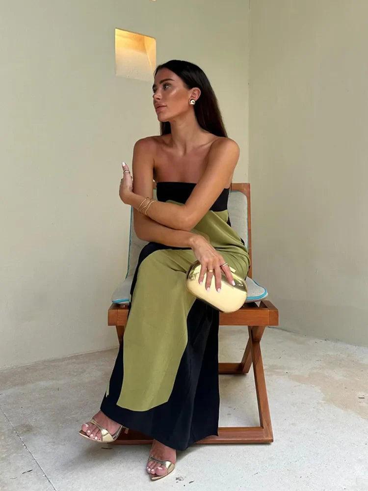 Avocado Summer Dress: Chic Off-Shoulder Fashion for Women