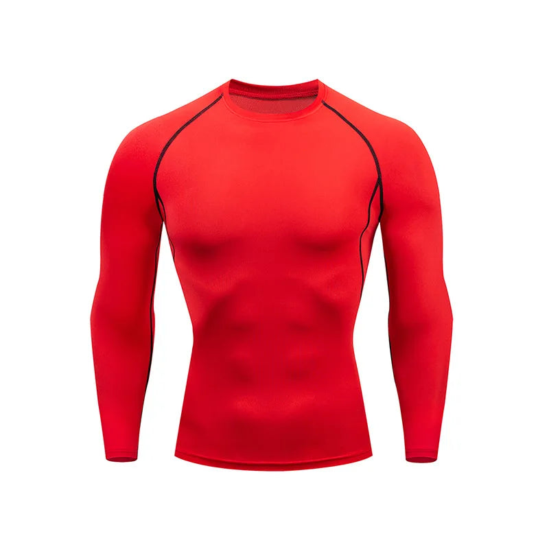 Men's Long Sleeve Compression T-Shirt for Running and Basketball Training - High Elastic Fast-Dry Base Layer