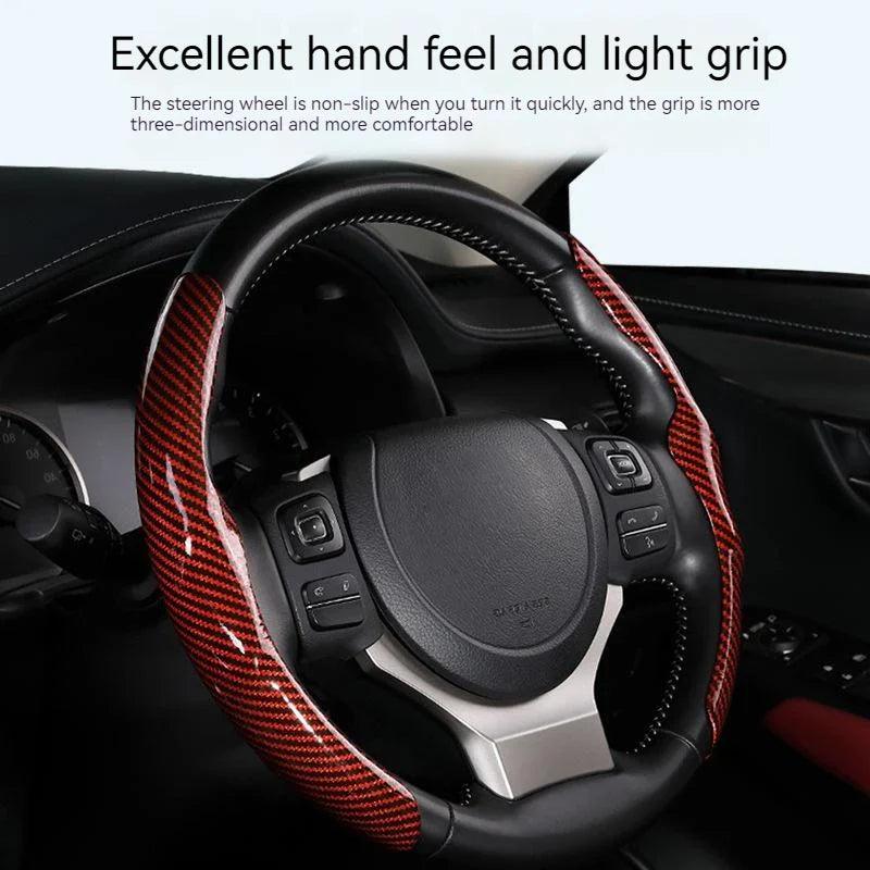 Carbon Fiber Leather Steering Cover: Enhanced Control & Comfort  ourlum.com   