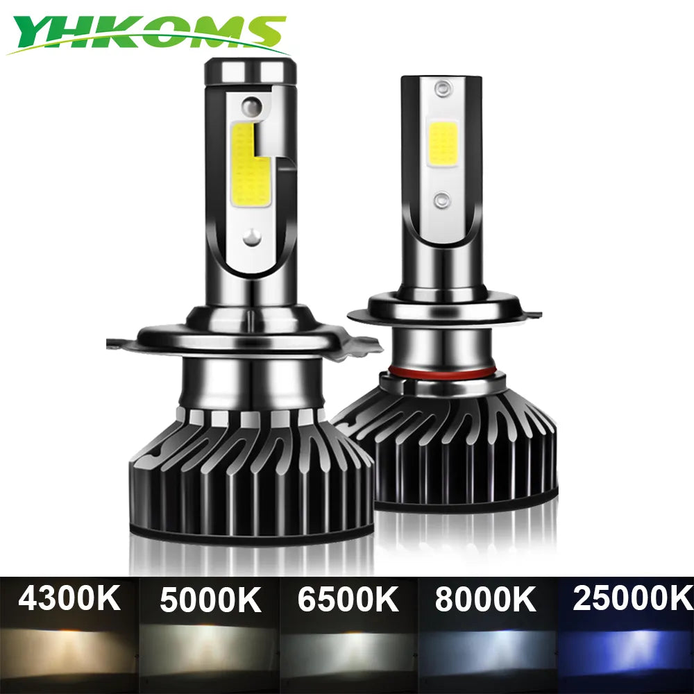 YHKOMS Car LED Headlight Bulb Kit: Upgrade Visibility, 3 Color Options, Easy Install  ourlum.com   