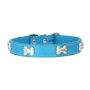 Bone Leather Dog Collars for Small Large Dogs: Stylish, Durable, Customizable  ourlum.com Blue XS 