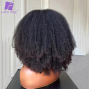 200% Volume Afro Kinky Curly V Part Wig Natural Style Boost