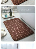 Embossed Pebble Bath Rug Non-Slip Memory Foam Mat 24x17