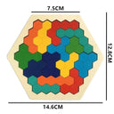 Wooden 3D Hexagonal Brain IQ Educational Puzzle Game for Kids  ourlum.com   