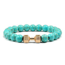 Fitness Charm Bracelet Set: Stylish Natural Stone Beads