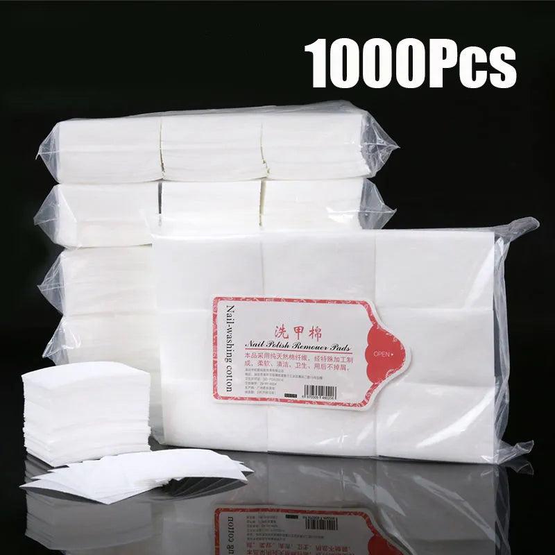 1000/500/200/180/100Pcs Profession 100% Cotton Pads For Nail Wipe Lint-Free Nail CottonGel Polish RemoverNail Art Cleaning Tools  ourlum.com   