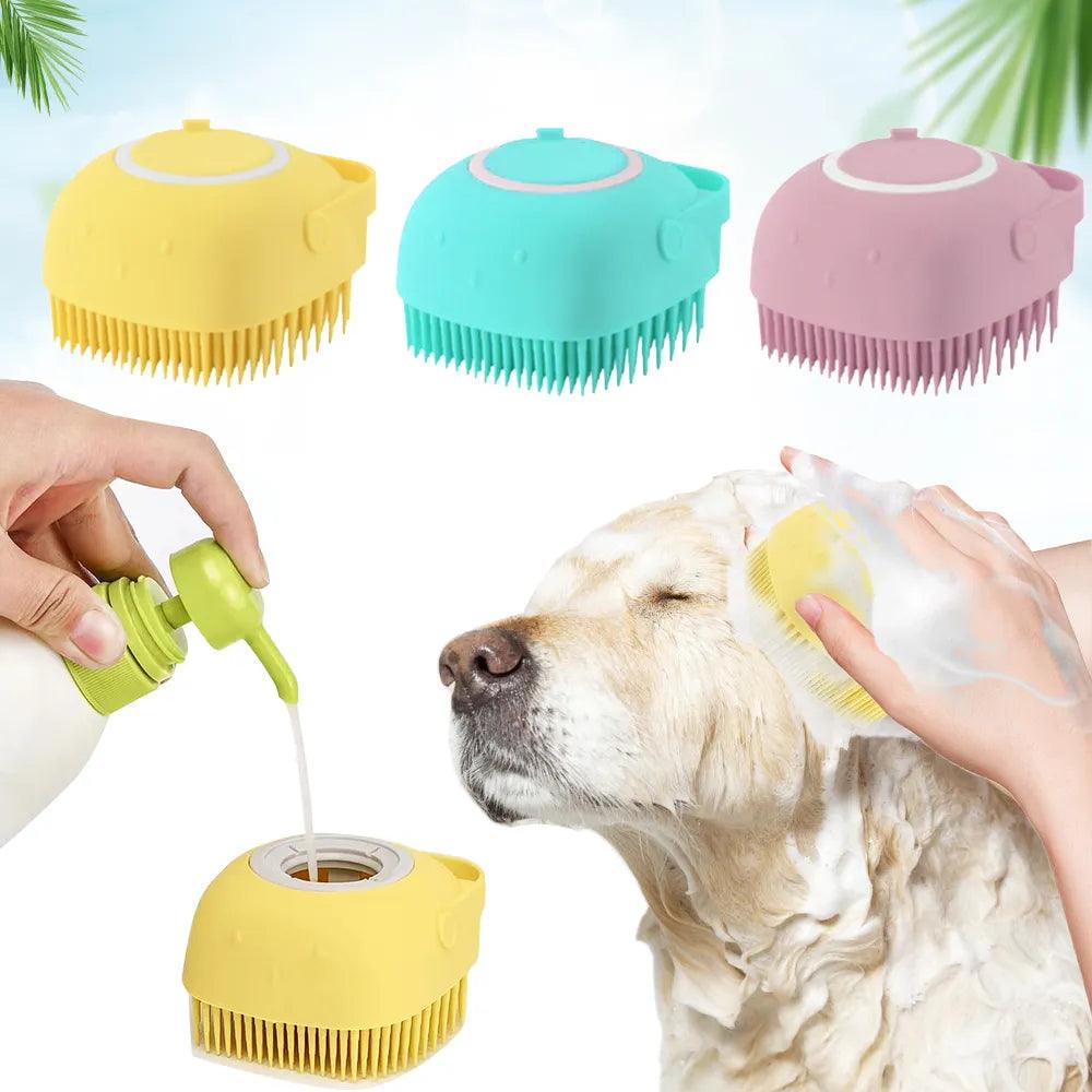 Pet Massage Grooming Brush: Relaxing Bath Experience for Dogs and Cats  ourlum.com   