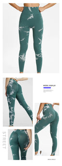 Seamless High Waist Tie Dye Leggings for Women Fitness Wear