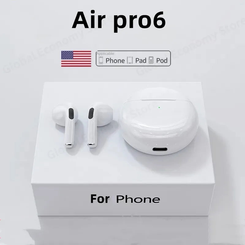 Air Pro6 Tws Wireless Earbuds: Touch Control, Crystal Clear Sound, Long Battery Life  ourlum.com   