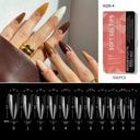 Almond French Coffin Acrylic False Nails Set Enhance Aesthetics