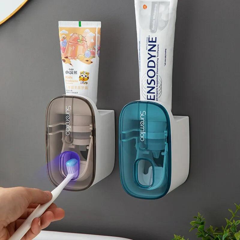 Toothpaste Wall Mount: Automatic Bathroom Organizer & Dispenser  ourlum.com   