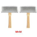 Pet Hair Shedding Brush Wooden Handle Grooming Comb - Reduces Up to 90%  ourlum.com MM  