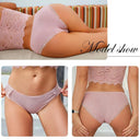 Elegant Lace Trim Cotton Panties Set Stylish Low-Rise Pack