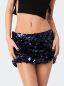 Sequined Mini Skirt for Women: Shimmering Carnival Party Attire  ourlum.com DEEP BLUE S 