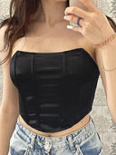 Velvet Corset Crop Top Stylish Elegance for Chic Nights