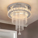 Crystal Chandelier Chrome Ceiling Lamps Led Flush Mount Light