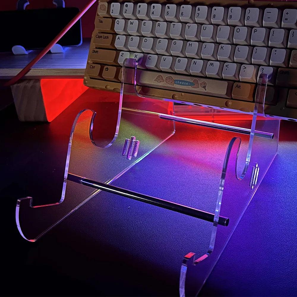 Keyboard Stand: Transparent Acrylic Storage for Organized Desk  ourlum.com   