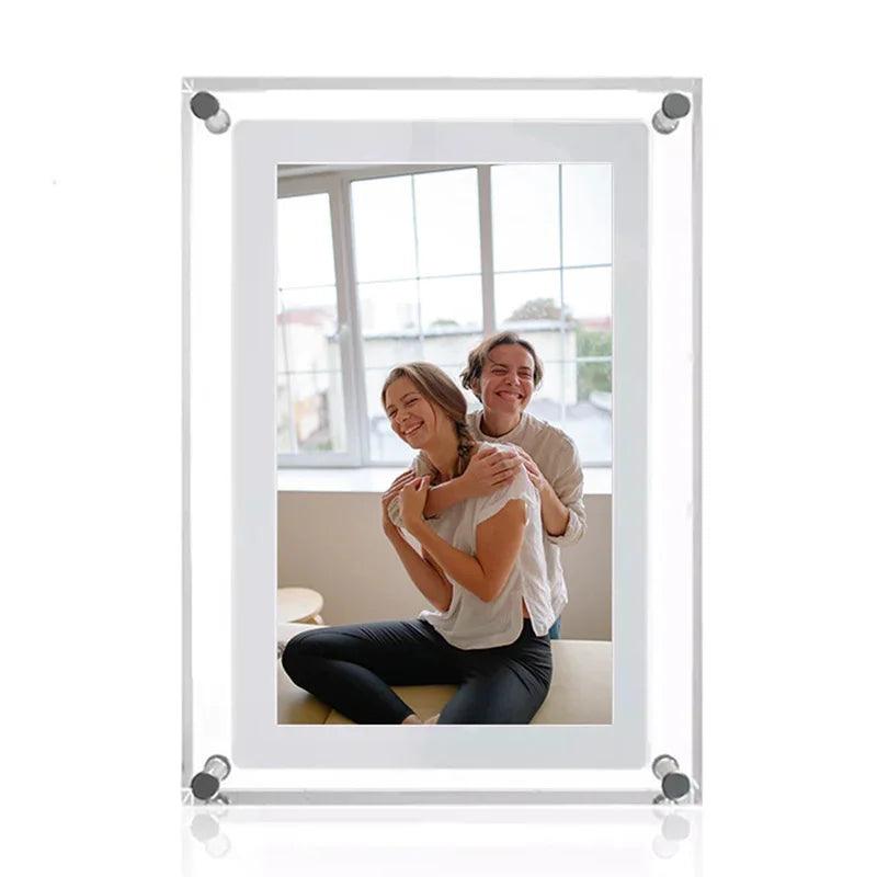 Cuttest Gift Acrylic Digital Photo Frame 5 Inch 1000mAh Vertical Display IPS Screen 2G Memory Battery Porta Retrato Digital