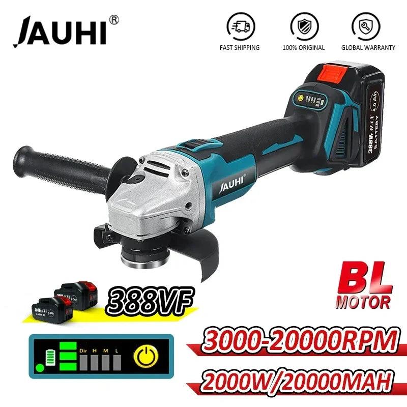 2000W 125mm 4 Gears Variable Brushless Electric Angle Grinder For Makita 18V Battery Metal Wood Grinding Polishing Cutting Tool  ourlum.com   