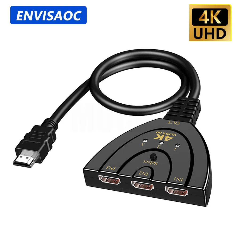 HDMI Switcher 4K 3D Mini Video Hub: Seamless Connectivity for DVD HDTV Gaming  ourlum.com   