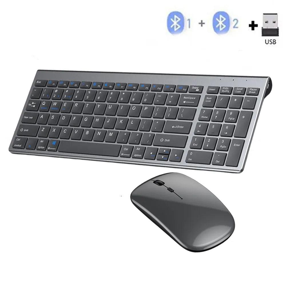 Gray Wireless Keyboard Mouse Combo: Enhanced Productivity Solution  ourlum.com Spanish  