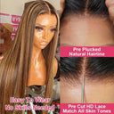 Luxury Highlight Human Hair Wig with HD Lace Frontal