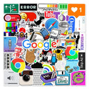 404 Network Error Cartoon Programming Sticker Pack - DIY Laptop Car Waterproof Decals  ourlum.com 10PCS  