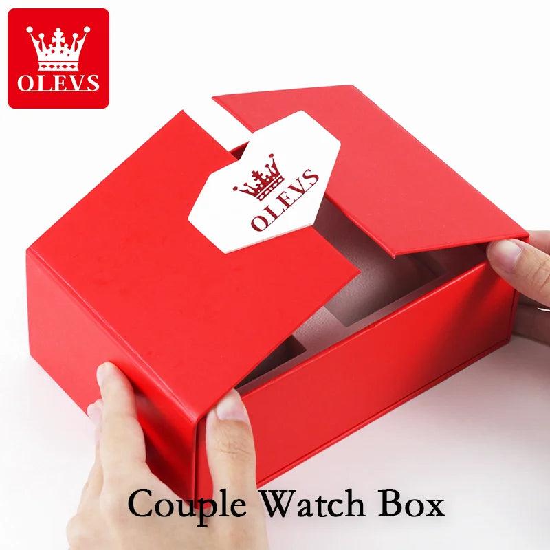 Elegant OLEVS Couple Watches with Moon Phase and Waterproof Design  OurLum.com   