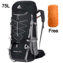 75L Camping Backpack Travel Sport Bag With Rain Cover Climbing Mountaineering Trekking Outdoor Rucksack Hiking Bag Shoulder Men  ourlum.com Black  