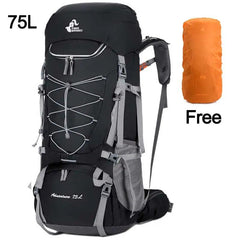 75L Waterproof Camping Backpack with Rain Cover for Hiking, Climbing, and Mountaineering