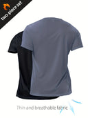 2/1pcs Quick-drying Compression T-shirt for Men - Lightweight and Breathable Sports Shirt for Outdoor Gym, Running, and Fitness