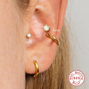 1PCS Piercing Earrings 925 Sterling Silver Stud Earring Bling Zircon