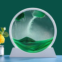 Deep Sea Sandscape Art: Mesmerizing Home Office Decor & Gift  ourlum.com White Base-Green 12 inch 