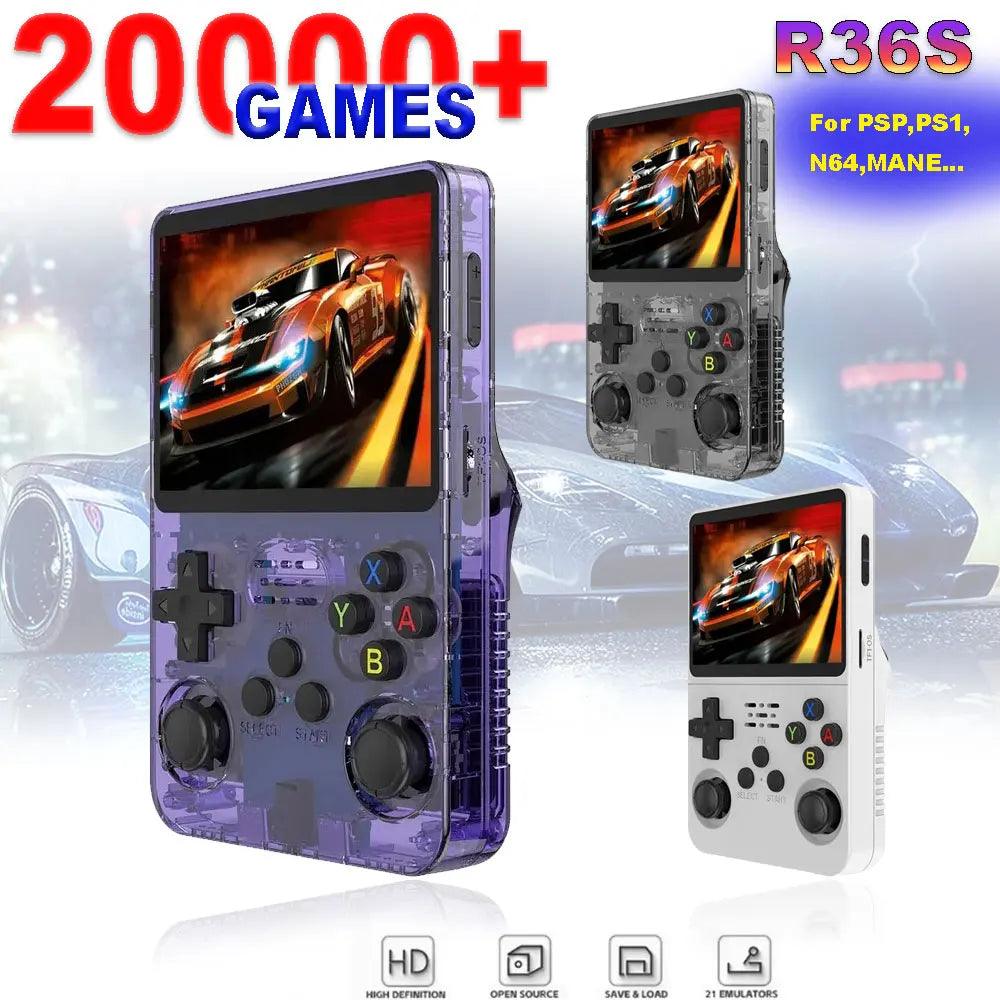 R36S Handheld Game Console 3.5 inch IPS Screen 64G Linux Portable Video Games Player Open Source System Arcade Retro Games  ourlum.com   