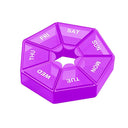 7-Day Pill Case with Date Reminder: Portable Tablet Holder for Travel  ourlum.com PURPLE  