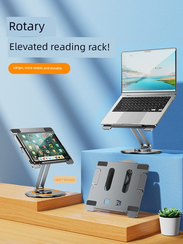 360-Degree Rotate Notebook Riser Support Adjustable Adjustable Standing Foldable Desktop Laptop Tablet Mechanical Arm Lifting Suspension Cooler Pad Pad Height Aluminum Alloy Bracket