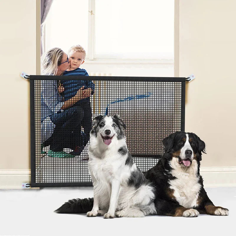 Pet Dog Safety Fence: Portable Indoor/Outdoor Playpen for Dogs - Easy Install, Foldable Design, Breathable Mesh, Durable Construction  ourlum.com   