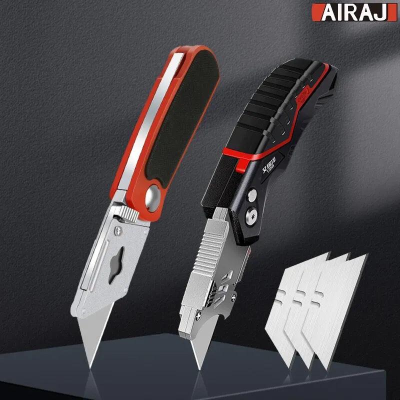 AIRAJ Professional Utility Knife: Heavy Duty Steel Blade for Electricians  ourlum.com   