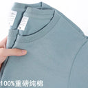 100% Cotton T-Shirt Men Women Solid Color O Neck Tops M-4XL