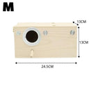 Wood Bird House Parrot Breeding Box: Natural Wood Resting Spot for Birds  ourlum.com A-M  