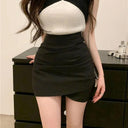 Lucyever Korean Fashion Wrap Skirt Elegant High Waist Style