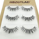 NEW 3D Mink Lashes Natural short Full Strip Lashes Transparent terrier Short Mink Lashes Style False Eyelashes  ourlum.com 3pairsbl  