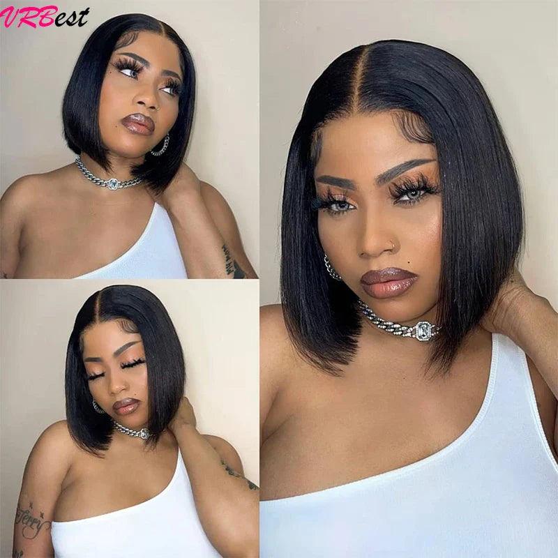 Premium Straight Bob Human Hair Lace Front Wig for Effortless Elegance