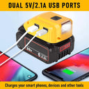 Dewalt DCB090 Power Converter Dual USB Adapter LED Light