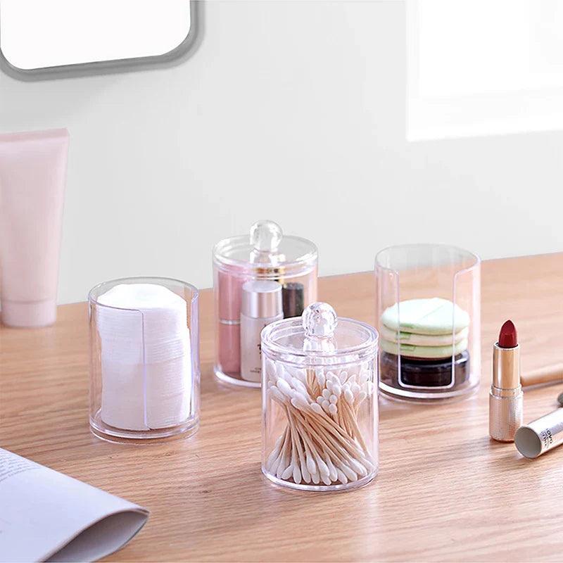 Bamboo Makeup Swabs & Cotton Pads Holder: Elegant Bathroom Organizer  ourlum.com   