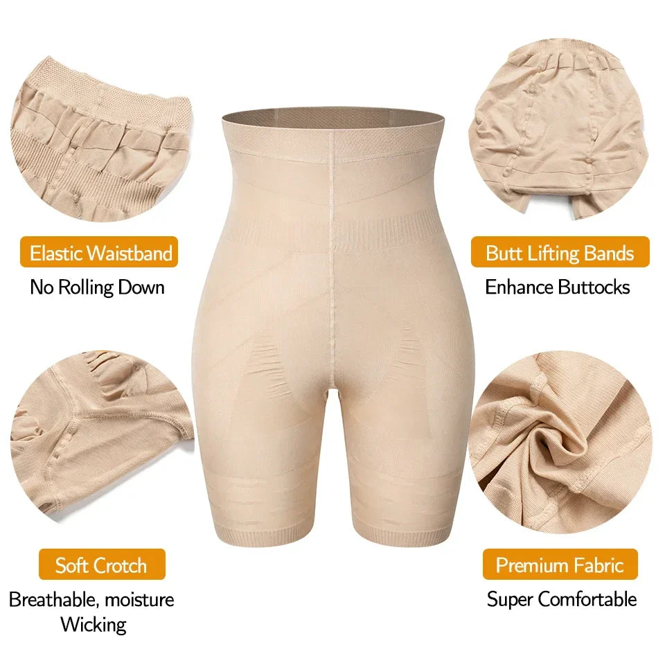 High Waist Tummy Control Body Shaper Shorts for Butt Lifting & Thigh Slimming