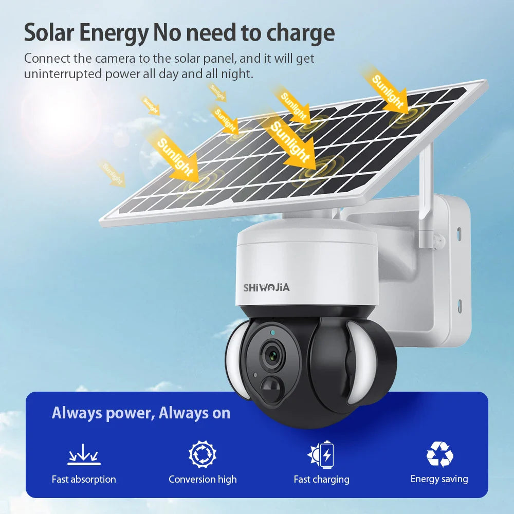 Solar Powered Outdoor Wireless Security Camera: Weatherproof with Enhanced Night Vision  ourlum.com   