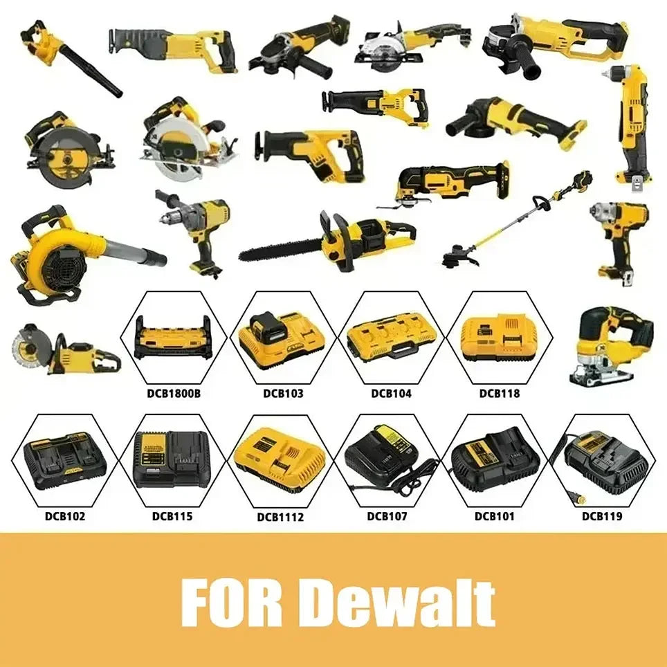 18V High-Capacity Lithium Battery for DeWalt Tools - 5Ah, 6Ah, 8Ah Options